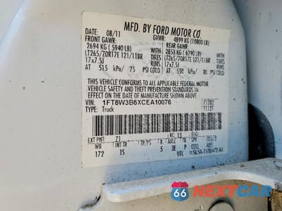 Zdjęcie 13 z 13 samochodu: 2012 FORD F350 SUPER DUTY VIN:1FT8W3B6XCEA10076 - miniatura