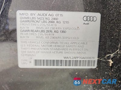 Zdjęcie 14 z 14 samochodu: 2016 AUDI Q5 PREMIUM PLUS VIN:WA1L2AFP7GA033979 - miniatura