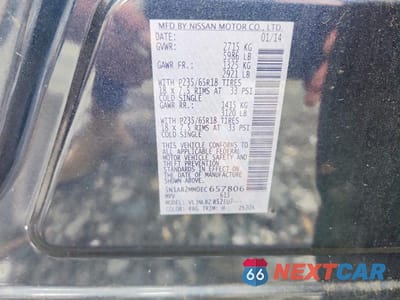 Zdjęcie 13 z 13 samochodu: 2014 NISSAN PATHFINDER S VIN:5N1AR2MM0EC657806 - miniatura