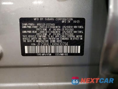Zdjęcie 13 z 13 samochodu: 2024 SUBARU FORESTER LIMITED VIN:JF2SKALCXRH430794 - miniatura