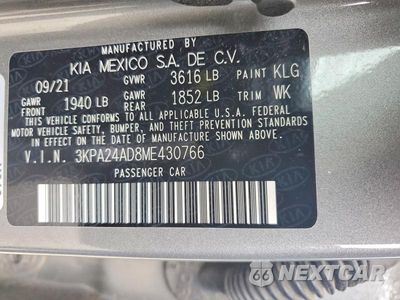 Zdjęcie 12 z 12 samochodu: 2021 KIA RIO S VIN:3KPA24AD8ME430766 - miniatura