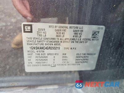 Zdjęcie 13 z 13 samochodu: 2016 CHEVROLET TAHOE K1500 LS VIN:1GNSKAKC4GR293219 - miniatura