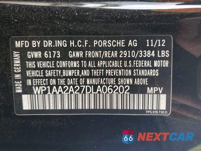 Zdjęcie 13 z 13 samochodu: 2013 PORSCHE CAYENNE VIN:WP1AA2A27DLA06202 - miniatura