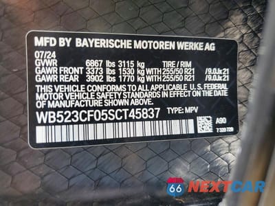 Zdjęcie 12 z 12 samochodu: 2025 BMW IX XDRIVE50 VIN:WB523CF05SCT45837 - miniatura