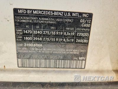 Zdjęcie 13 z 13 samochodu: 2012 MERCEDES-BENZ GL 450 4MATIC VIN:4JGBF7BE0CA790578 - miniatura