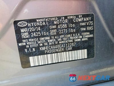 Zdjęcie 12 z 12 samochodu: 2014 HYUNDAI SONATA HYBRID VIN:KMHEC4A48EA112287 - miniatura