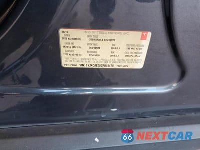 Zdjęcie 12 z 12 samochodu: 2016 TESLA MODEL X VIN:5YJXCAE25GF015479 - miniatura