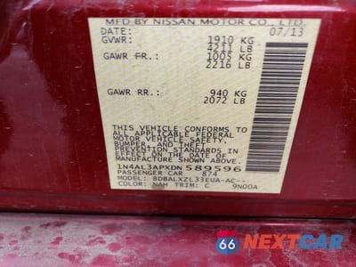 Zdjęcie 12 z 12 samochodu: 2013 NISSAN ALTIMA 2.5 VIN:1N4AL3APXDN589596 - miniatura