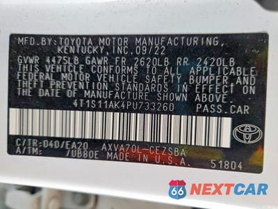 Zdjęcie 12 z 12 samochodu: 2023 TOYOTA CAMRY SE VIN:4T1S11AK4PU733260 - miniatura