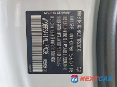 Zdjęcie 13 z 13 samochodu: 2021 PORSCHE PANAMERA VIN:WP0BF2A71ML177028 - miniatura