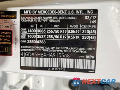 Zdjęcie 13 z 13 samochodu: 2017 MERCEDES-BENZ GLE 350 4MATIC VIN:4JGDA5HBXHA915568 - miniatura