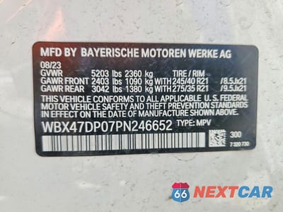 Zdjęcie 13 z 13 samochodu: 2023 BMW X3 SDRIVE30I VIN:WBX47DP07PN246652 - miniatura