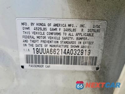Zdjęcie 12 z 12 samochodu: 2004 ACURA TL VIN:19UUA66214A032919 - miniatura