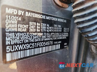 Zdjęcie 12 z 12 samochodu: 2015 BMW X3 XDRIVE28I VIN:5UXWX9C51F0D54976 - miniatura
