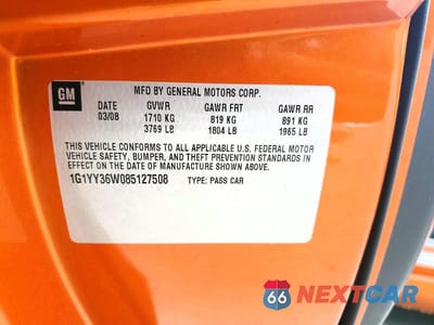 Zdjęcie 13 z 13 samochodu: 2008 CHEVROLET CORVETTE VIN:1G1YY36W085127508 - miniatura