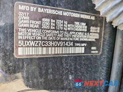 Zdjęcie 13 z 13 samochodu: 2017 BMW X3 SDRIVE28I VIN:5UXWZ7C33H0V91434 - miniatura