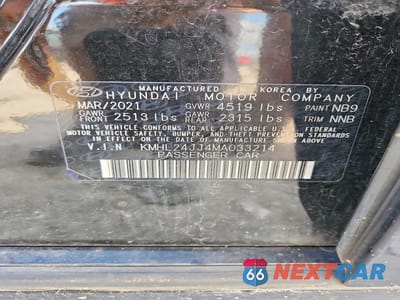 Zdjęcie 12 z 12 samochodu: 2021 HYUNDAI SONATA HYBRID BLUE VIN:KMHL24JJ4MA033214 - miniatura