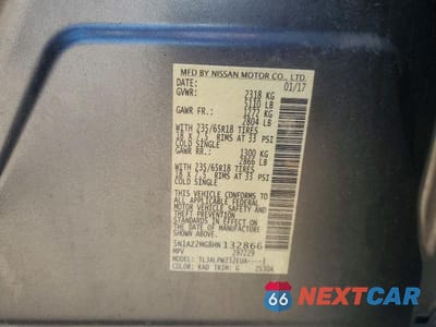 Zdjęcie 13 z 13 samochodu: 2017 NISSAN MURANO S VIN:5N1AZ2MG8HN132866 - miniatura