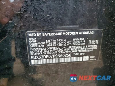 Zdjęcie 13 z 13 samochodu: 2023 BMW X3 XDRIVE30I VIN:5UX53DP07P9N60256 - miniatura