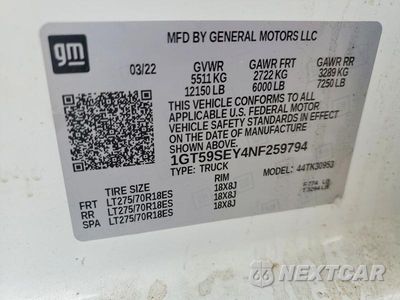 Zdjęcie 12 z 12 samochodu: 2022 GMC SIERRA K3500 VIN:1GT59SEY4NF259794 - miniatura