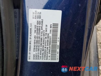Zdjęcie 13 z 13 samochodu: 2019 HONDA ODYSSEY EXL VIN:5FNRL6H79KB024577 - miniatura