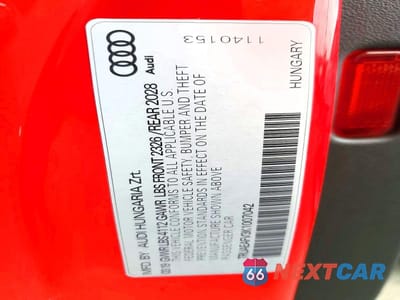 Zdjęcie 13 z 13 samochodu: 2019 AUDI TT VIN:TRUAEAFV3K1007042 - miniatura