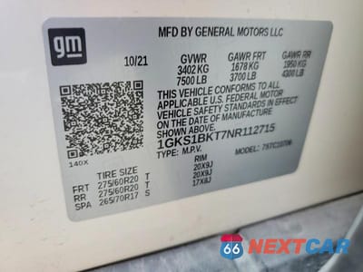 Zdjęcie 13 z 13 samochodu: 2022 GMC YUKON SLT VIN:1GKS1BKT7NR112715 - miniatura