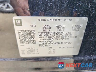 Zdjęcie 13 z 13 samochodu: 2019 CHEVROLET TRAVERSE LT VIN:1GNEVGKW6KJ152807 - miniatura