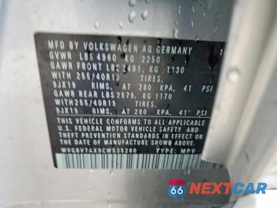 Zdjęcie 12 z 12 samochodu: 2012 VOLKSWAGEN TIGUAN S VIN:WVGBV7AX9CW535260 - miniatura