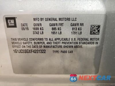 Zdjęcie 12 z 12 samochodu: 2015 CHEVROLET SONIC LT VIN:1G1JC5SGXF4201322 - miniatura