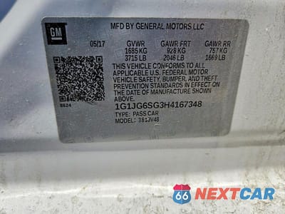 Zdjęcie 12 z 12 samochodu: 2017 CHEVROLET SONIC VIN:1G1JG6SG3H4167348 - miniatura