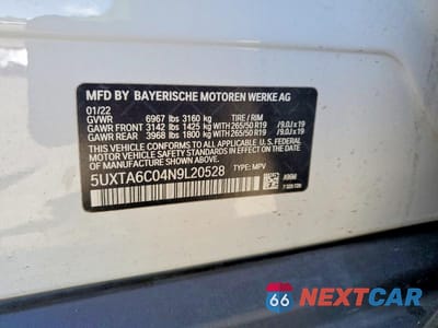 Zdjęcie 13 z 13 samochodu: 2022 BMW X5 XDRIVE45E VIN:5UXTA6C04N9L20528 - miniatura