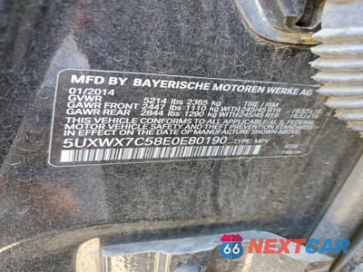 Zdjęcie 13 z 13 samochodu: 2014 BMW X3 XDRIVE35I VIN:5UXWX7C58E0E80190 - miniatura