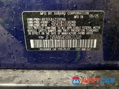 Zdjęcie 13 z 13 samochodu: 2025 SUBARU WRX LIMITED VIN:JF1VBAN64S8803200 - miniatura