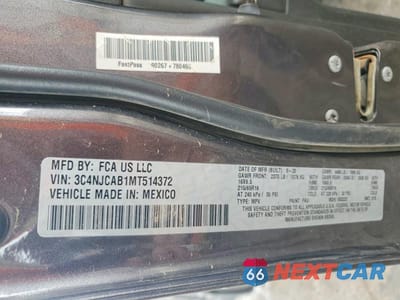 Zdjęcie 13 z 13 samochodu: 2021 JEEP COMPASS SPORT VIN:3C4NJCAB1MT514372 - miniatura