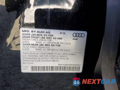 Zdjęcie 14 z 14 samochodu: 2019 AUDI E-TRON PRESTIGE VIN:WA1VABGE6KB020531 - miniatura
