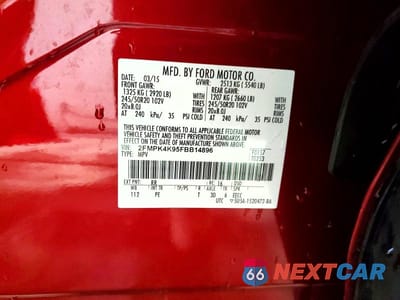 Zdjęcie 12 z 12 samochodu: 2015 FORD EDGE TITANIUM VIN:2FMPK4K95FBB14896 - miniatura