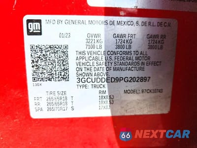Zdjęcie 12 z 12 samochodu: 2023 CHEVROLET SILVERADO K1500 LT VIN:3GCUDDED9PG202897 - miniatura