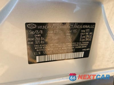 Zdjęcie 14 z 14 samochodu: 2019 HYUNDAI SANTA FE SEL 2.4L VIN:5NMS33AD6KH035440 - miniatura