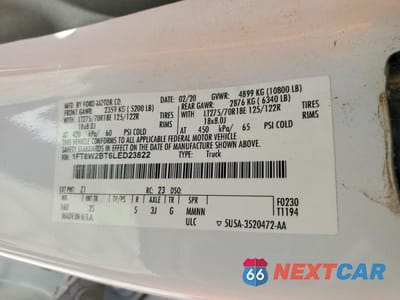 Zdjęcie 12 z 12 samochodu: 2020 FORD F250 SUPER DUTY VIN:1FT8W2BT6LED23822 - miniatura
