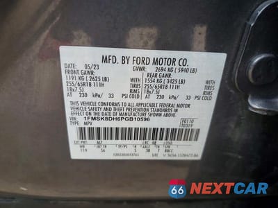 Zdjęcie 13 z 13 samochodu: 2023 FORD EXPLORER XLT VIN:1FMSK8DH6PGB10596 - miniatura