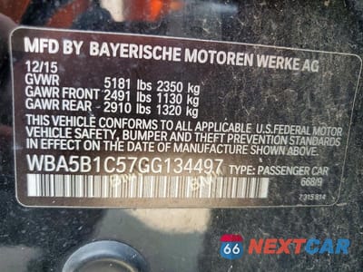 Zdjęcie 12 z 12 samochodu: 2016 BMW 535 I VIN:WBA5B1C57GG134497 - miniatura