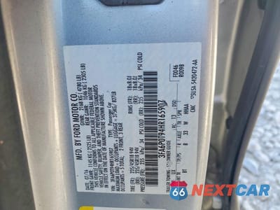 Zdjęcie 12 z 12 samochodu: 2017 FORD FUSION SE VIN:3FA6P0T94HR165907 - miniatura