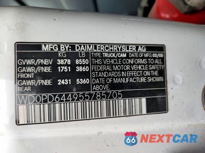 Zdjęcie 13 z 13 samochodu: 2005 DODGE SPRINTER 2500 VIN:WD0PD644955785705 - miniatura