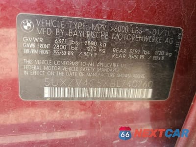 Zdjęcie 12 z 12 samochodu: 2011 BMW X5 XDRIVE35I VIN:5UXZV4C5XBL740260 - miniatura