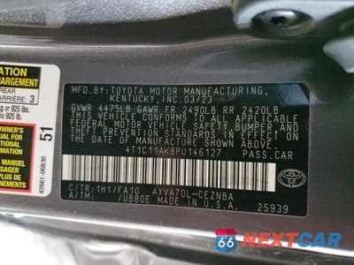 Zdjęcie 12 z 12 samochodu: 2023 TOYOTA CAMRY LE VIN:4T1C11AK8PU146127 - miniatura