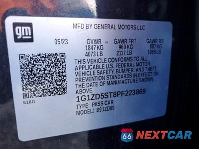 Zdjęcie 12 z 12 samochodu: 2023 CHEVROLET MALIBU LT VIN:1G1ZD5ST8PF223869 - miniatura