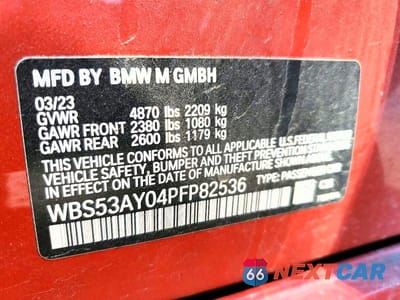 Zdjęcie 12 z 12 samochodu: 2023 BMW M3 VIN:WBS53AY04PFP82536 - miniatura