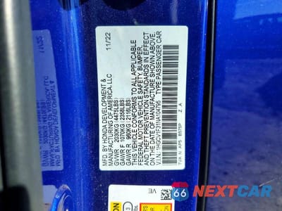 Zdjęcie 12 z 12 samochodu: 2022 HONDA ACCORD SPORT VIN:1HGCV1F31NA104795 - miniatura