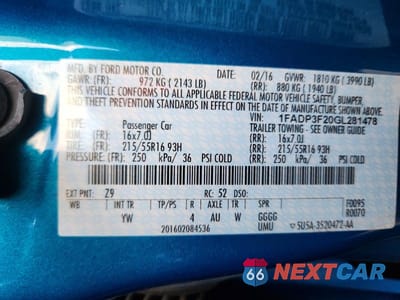 Zdjęcie 12 z 12 samochodu: 2016 FORD FOCUS SE VIN:1FADP3F20GL281478 - miniatura